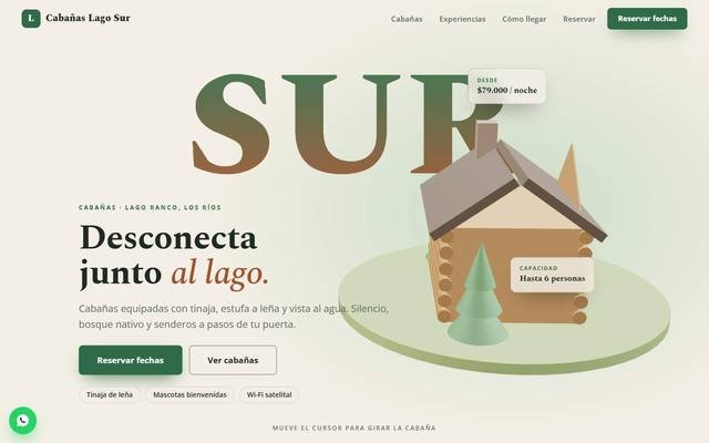 Demo web: Cabañas Lago Sur